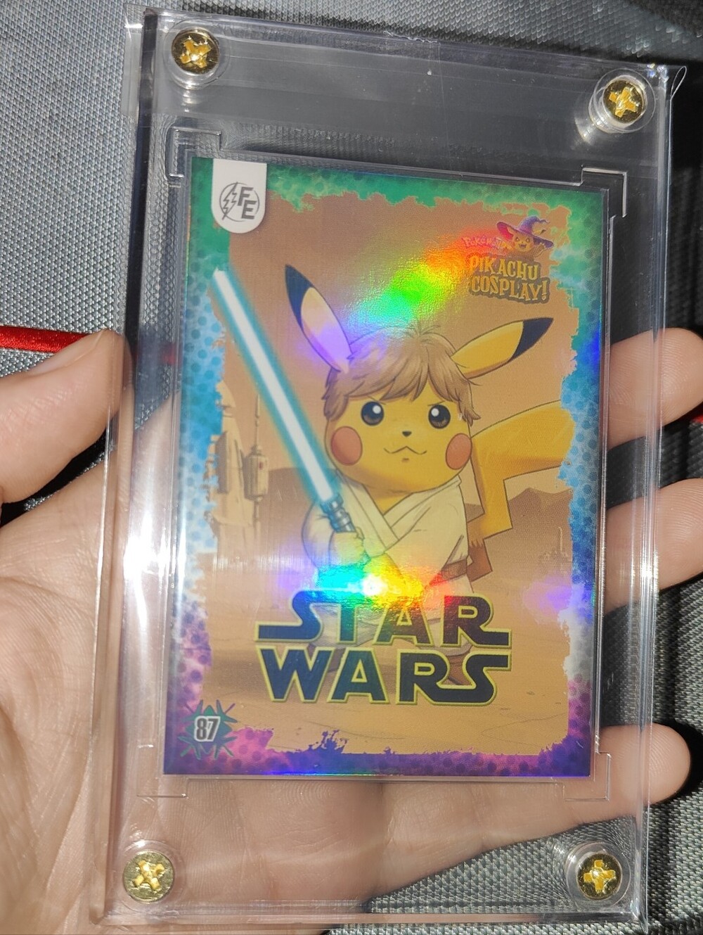 Luke Skywalker Star Wars holo encased Pikachu Cosplay Horror card Doujin Pokemon